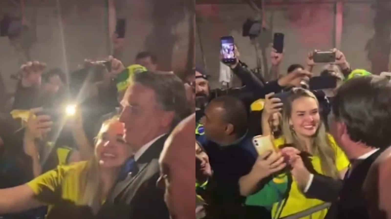 Vídeo: Bolsonaro cumprimenta apoiadores na porta do Projac após entrevista no JN