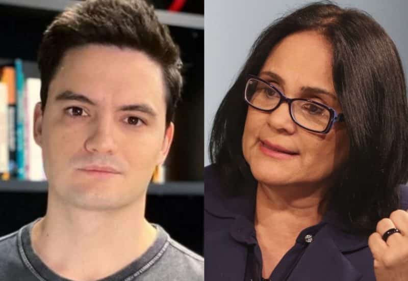 Felipe Neto e Damares Alves trocam farpas nas redes sociais: 'mentirosa e irresponsável'