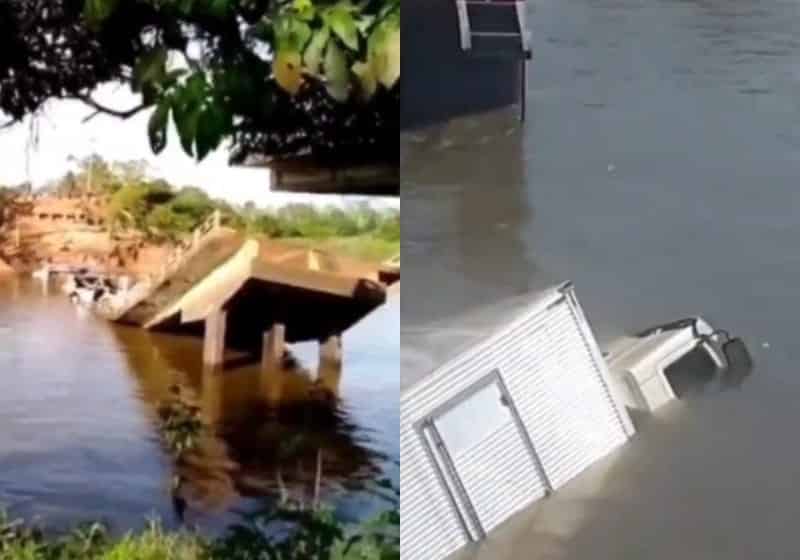 Ponte desaba em trecho da BR-319; vítimas em veículos ficaram feridas