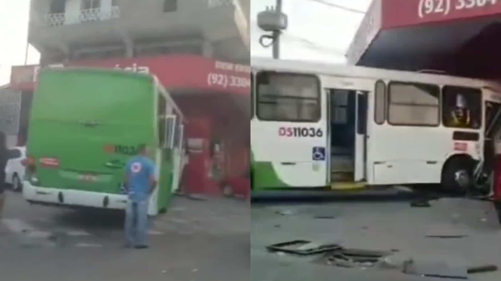 Acidente entre dois ônibus deixa cinco pessoas feridas em Manaus