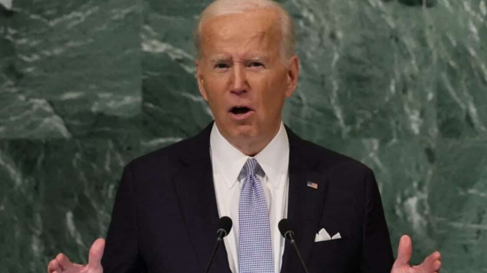 Joe Biden discursando na 77ª Assembleia Geral