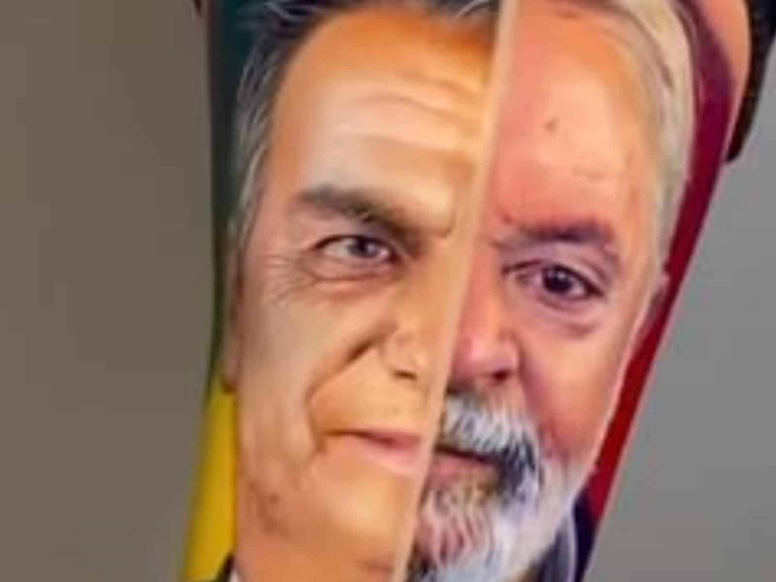 Vídeo: homem tatua rosto de Lula e Bolsonaro lado a lado