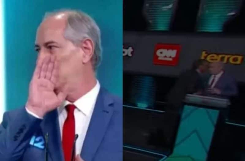Câmera flagra Ciro e Bolsonaro cochichando e trocando sorrisos em debate