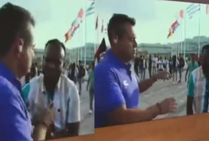 Repórter da TV Globo empurra torcedor após esbarrão, ao vivo, no Catar