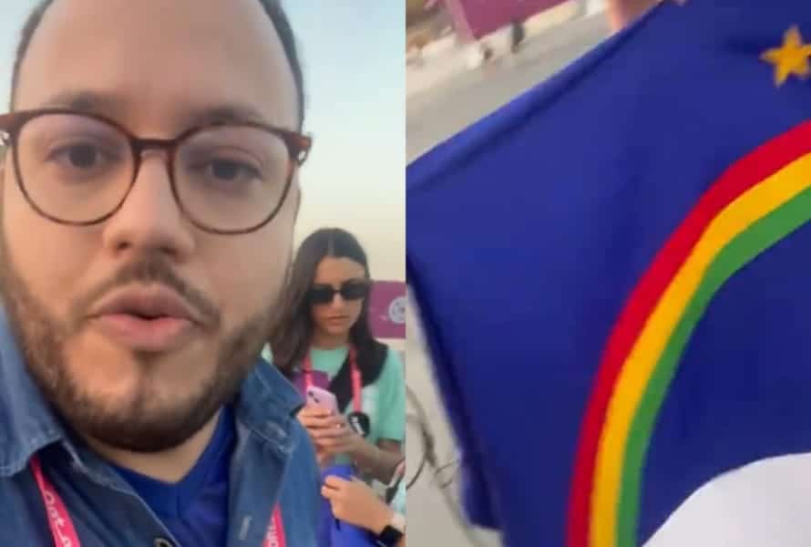 Guarda do Catar confunde bandeira de Pernambuco com a da comunidade LGBT