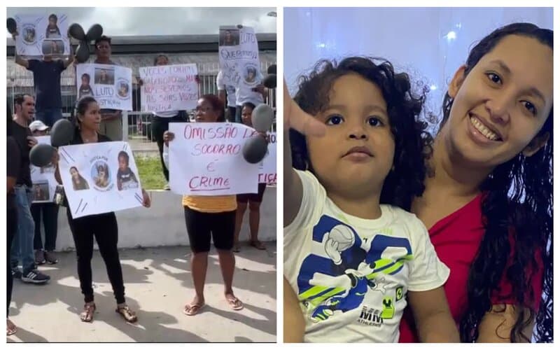 Manifestação cobra justiça por mãe e filho que morreram atropelados em Manaus