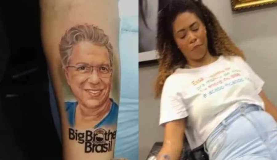 Fã tatua rosto de Boninho e diretor reage: ‘maluca homenagem’