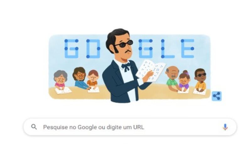 Google homenageia o patrono da educação de cegos no Brasil