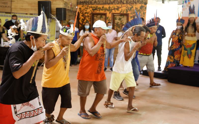 Ritual indígena no Parque das Tribos (Foto: João Viana/Semcom)