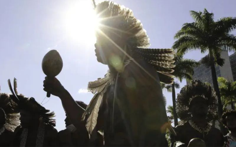 Indígenas do Amazonas protestam contra o marco temporal