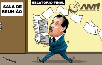 Charge do dia 12 de junho de 2023 sobre o senador Omar Aziz