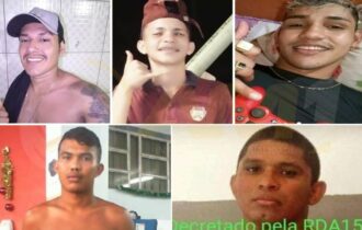 PC-AM divulga imagens de cinco indivíduos envolvidos em duplo homicídio ocorrido na zona leste (Foto Divulgação)