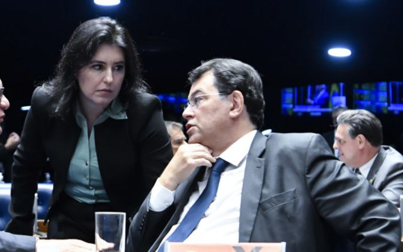 Simonete Tebet e Eduardo Braga (Foto: Waldemir Barreto /Agência Senado)