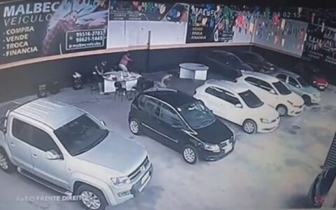 Criminosos tentam assaltar locadora e são recebidos a tiros em Manaus; assista ao vídeo