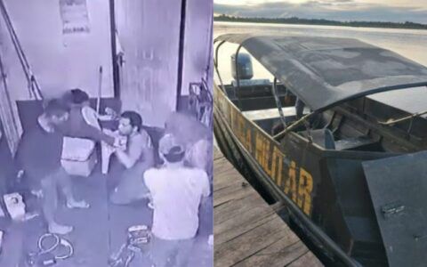 Vídeo mostra criminosos rendendo vigia para roubar lancha da PM