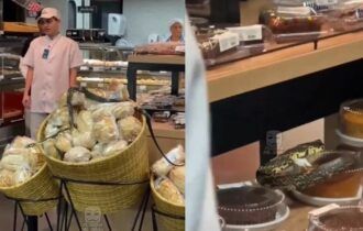 Vídeo: cobra passeia livremente no meio de pães e bolos de uma padaria