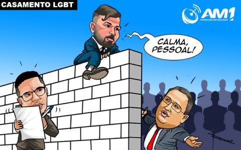 Charge do dia 9 de agosto de 2023 sobre os vereadores e o casamento gay