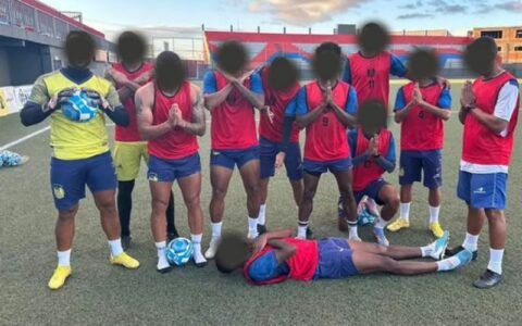 Foto Polêmica do Nacional FC (Foto ReproduçãoTwitterNacional FC)