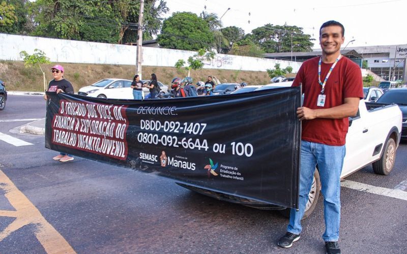 Semasc leva campanha de combate ao trabalho infantil às ruas de Manaus