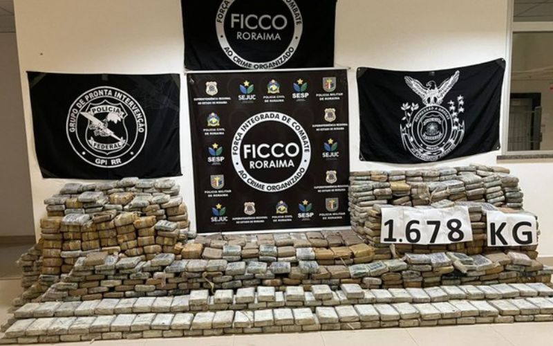 PF apreende 1,6 tonelada de droga na divisa entre AM e Roraima