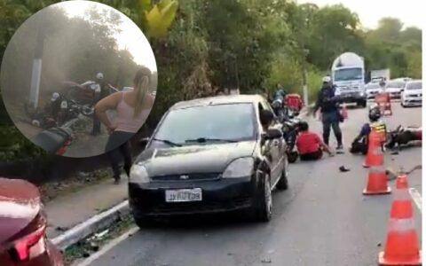 Adolescente fura blitz e atropela seis pessoas em Manaus