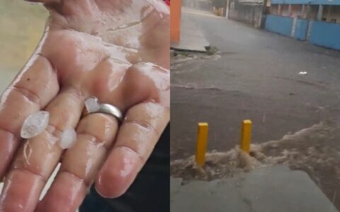 Manauaras registram chuva de granizo durante temporal nesta quarta