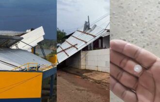 Juruá: vendaval e chuva de granizo destelham casas e deixam pessoas feridas