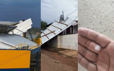 Juruá: vendaval e chuva de granizo destelham casas e deixam pessoas feridas