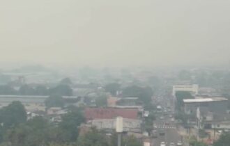 Fumaça em Manaus (Foto ReproduçãoTwitter)