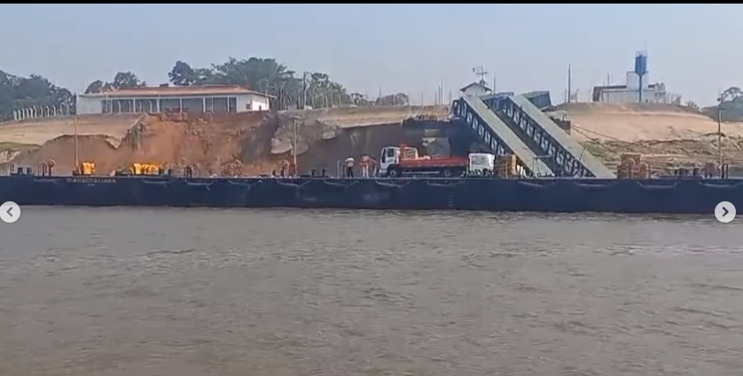 Porto de Itacoatiara desaba devido à queda de barranco