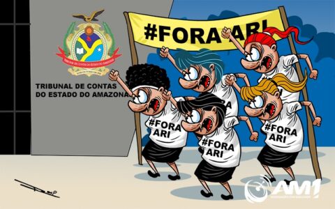 Manifestação 'patrocinada' em frente ao TCE-AM expõe interesse político