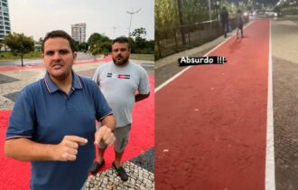 Após reclamação, Prefeitura decide remover pintura da calçada da Ponta Negra
