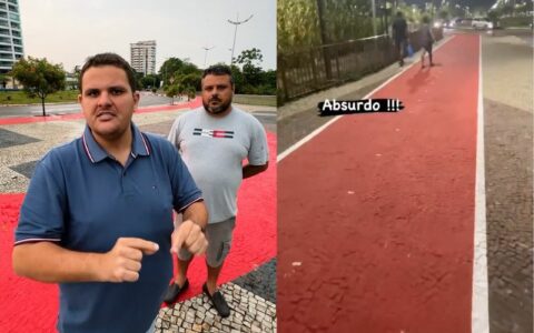 Após reclamação, Prefeitura decide remover pintura da calçada da Ponta Negra