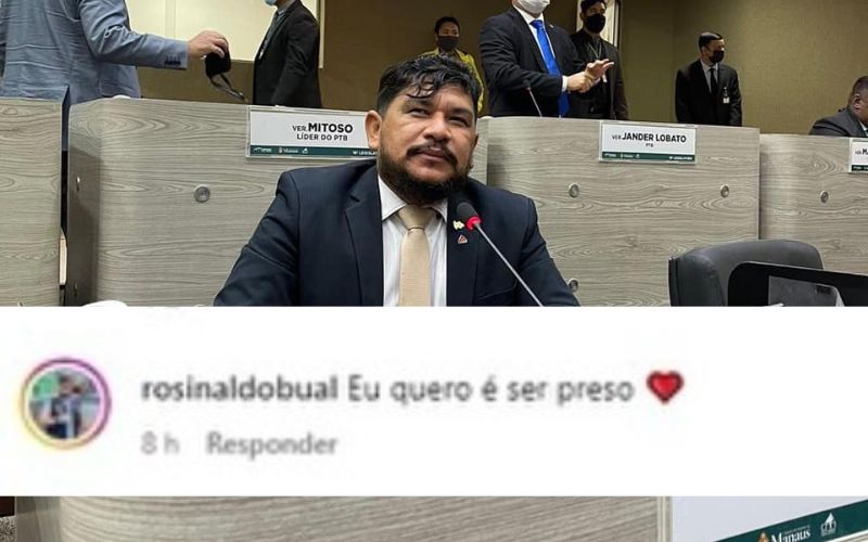 Rosinaldo Bual faz comentário pejorativo em foto de delegada: ‘Eu quero é ser preso’