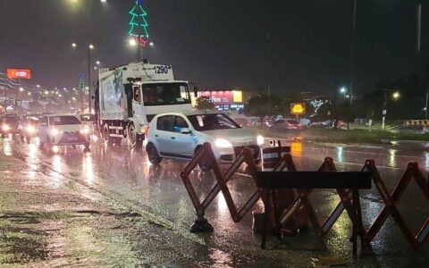 Trecho da Av. Torquato Tapajós recebe reparos após forte chuva