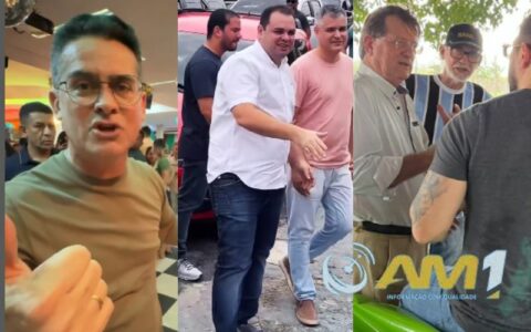 Imagem colorida mostra David Almeida, Roberto Cidade e Zé Ricardo
