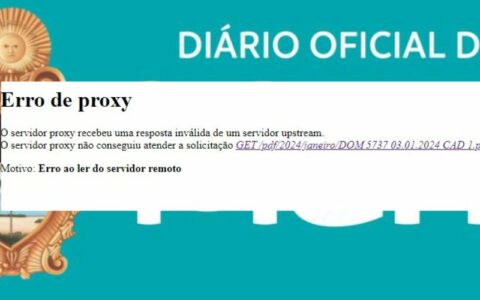 Diário Oficial do Município segue fora do ar por mais de 24h