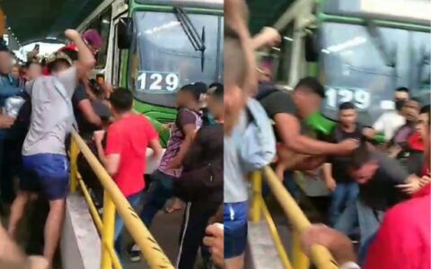 homem-e-agredido-por-passageiros-no-t2-foto-reproducaoredes-sociais
