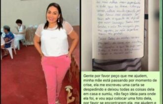 Família pede ajuda para encontrar mulher que desapareceu após deixar carta para filho em Manaus