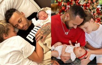 Neymar e os filhos (Fotos: Reprodução/Instagram/Neymar Jr.)