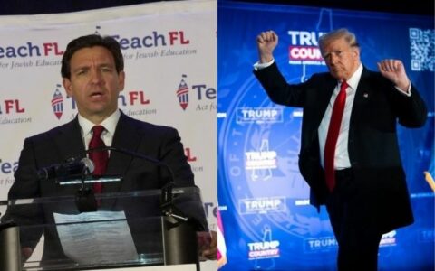 ron-desantis-x-trump-foto-montagem-redes-sociais