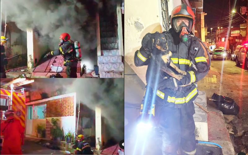 Incêndio de grandes proporções atinge casa no bairro São Raimundo