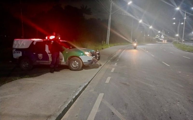 (Foto: Divulgação/ PMAM) Após ataque com pedras, polícia e agentes de trânsito fiscalizam Rapidão Rodoanel
