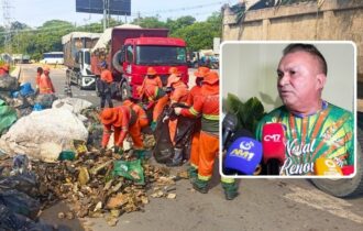 Prefeitura limpa 'bagunça' feita por Amom em frente ao aterro sanitário