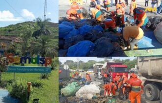 Semulsp retira lixo deixado por Amom Mandel em frente ao aterro sanitário de Manaus