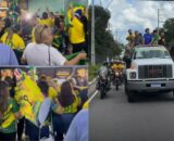 Sob gritos de 'mito', Bolsonaro desembarca em Manaus e segue em carreata