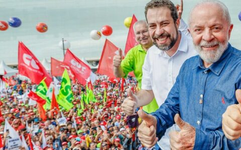 Lula e Boulos em evento do Dia do Trabalhador (Foto: Ricardo Stuckert/Presidência da República)