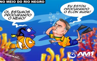 Bolsonaro vai para o meio do rio Negro procurar por Elon Musk