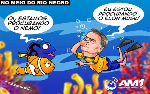 Bolsonaro vai para o meio do rio Negro procurar por Elon Musk