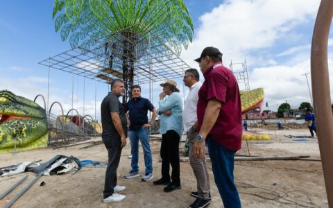 Obra do parque Amazonino Mendes e Gigantes da Floresta recebe vistoria na reta final dos trabalhos